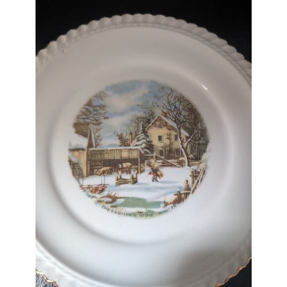 Currier&Ives 7 plate collection with pie server - Picture 10 of 16